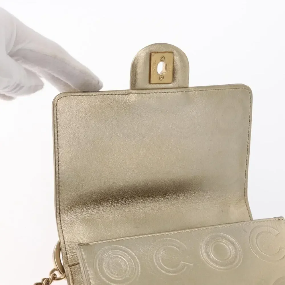 Chanel Lambskin Chain Shoulder Bag Gold